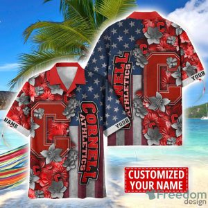 Cornell Big Red Custom name USA Flag 4th July Independence Day Hawaiian Shirt