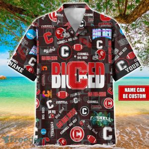 Cornell Big Red Logo Hawaiian Shirt For Fans Trending Beach Shirt Custom Name