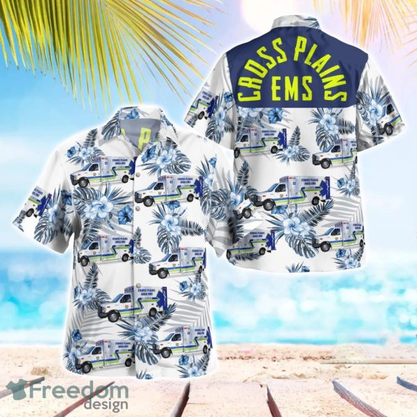 Cross Plains Area EMS 3D Summer Aloha Hawaiian Shirt