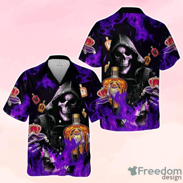 Crown Royal Flame Smiling Death Hawaiian Shirt Perfect Gift