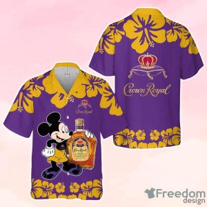 Crown Royal Mickey Mouse Hibicus Flower Hawaiian Shirt Perfect Gift