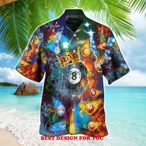 Crownd And Billiard Lovers Gift Print Over 3D Hawaiian Shirt