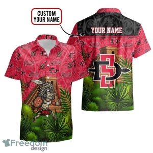 Custom Name San Diego State Aztecs Men’s Basketball Tropical Pattern For Fans 3D Hawaiian Shirt