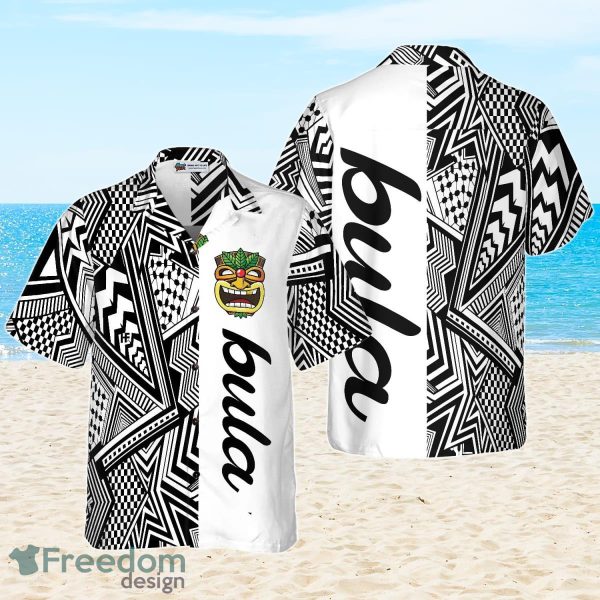 Customized Black And White Modern Pattern Bula Hawaiian Shirt Best Gift For Men And Women