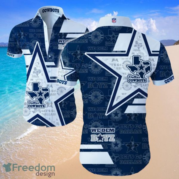 Dallas Cowboys Big Logo Hawaiian Summer Beach Shirt Full Print