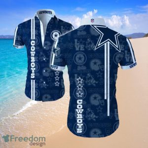 Dallas Cowboys Logo NFL Blue Shirt Hawaiian Summer Beach Shirt Full Print