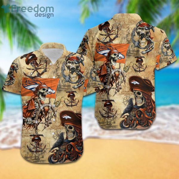 Denver Broncos Pirates Fans Pirates Skull Hawaiian Shirt