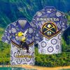 Denver Nuggets Eat Sleep Heat Repeat Flower Pattern Print Hawaiian Shirt