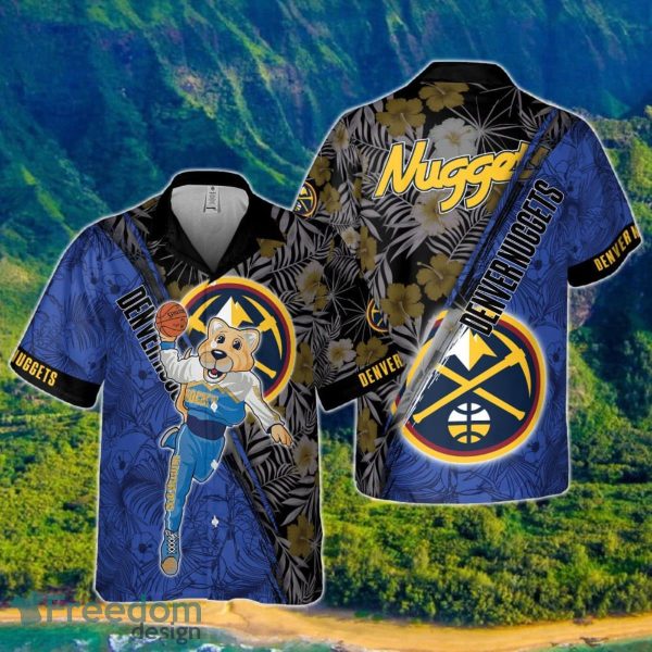 Denver Nuggets Green Hibiscus Flower Pattern Print Hawaiian Shirt