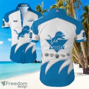 Detroit Lions Big Logo Hawaiian Summer Beach Shirt Full Print