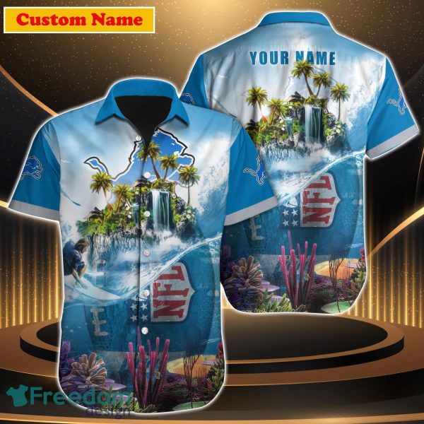 Detroit Lions NFL Custom Name Hawaiian Shirt Best Gift For Men Women Fans