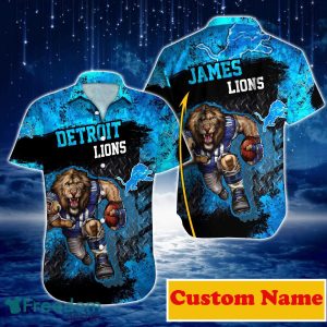 Detroit Lions NFL Custom Name Hawaiian Shirt For Men And Women Great Gift For True Fans