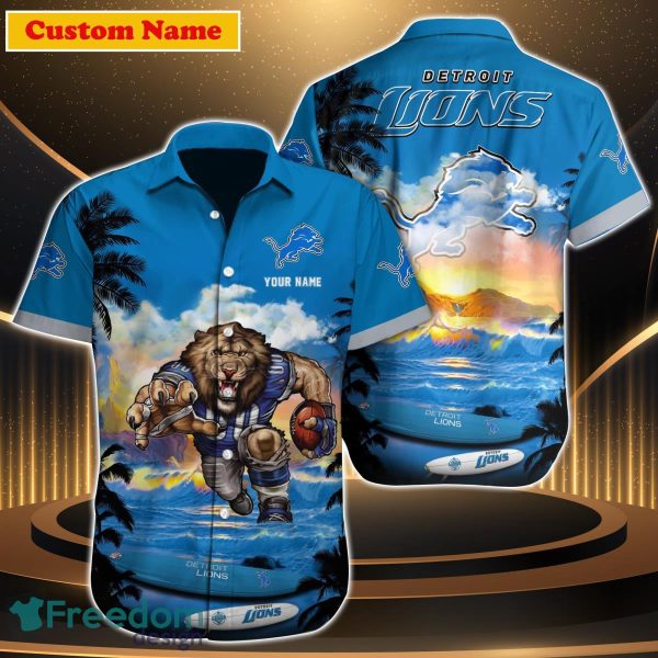 Detroit Lions NFL Custom Name Hawaiian Shirt For Men Women Best Gift For Fans