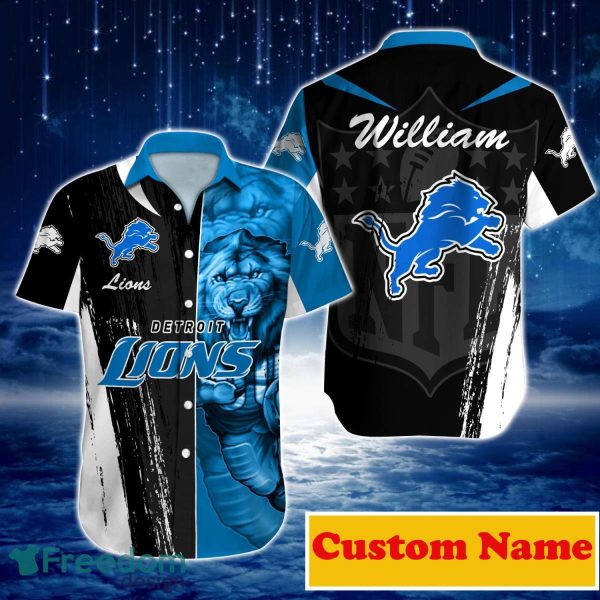 Detroit Lions NFL Custom Name Hawaiian Shirt For Men Women Best Gift For Real Fans