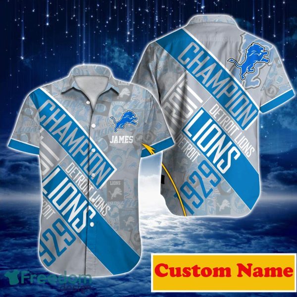 Detroit Lions NFL Custom Name Hawaiian Shirt For Men Women Gift For Real Fans