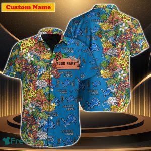 Detroit Lions NFL Custom Name Hawaiian Shirt For Men Women Great Gift For Fan