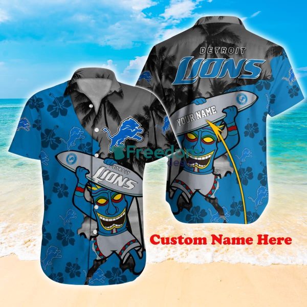 Detroit Lions NFL Custom Name Hawaiian Shirt Hot Design For Fans