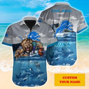 Detroit Lions NFL Personalized Hawaiian Shirt Gift  For Men Women Fans