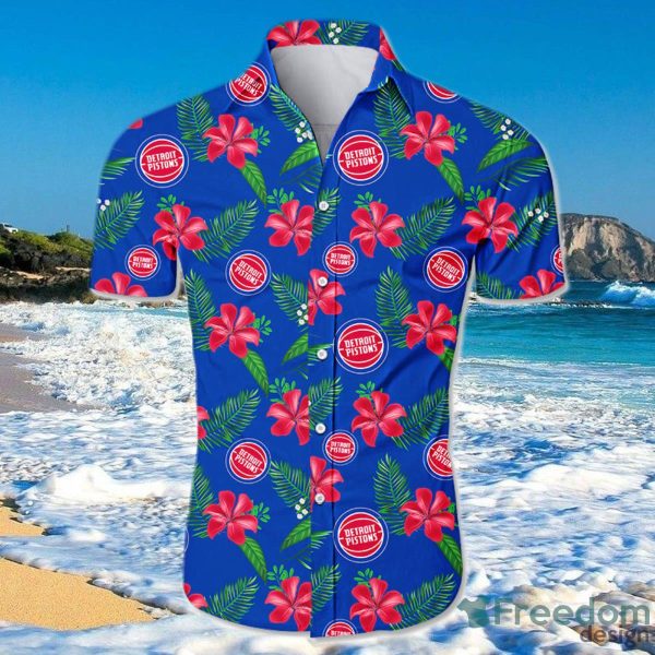 Detroit Pistons Hawaiian Shirt For Men And Women Small Flowers