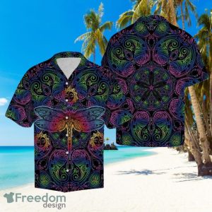 Dragonfly Dark Type Hawaiian Summer Beach Shirt Full Over Print