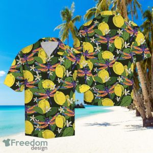 Dragonfly Lemons Hawaiian Summer Beach Shirt Full Over Print