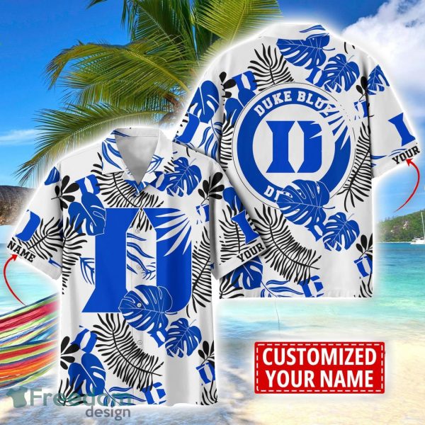 Duke Blue Devils Aloha Hawaiian Shirt Custom Name Summer Gift Holiday Team Shirt