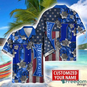 Duke Blue Devils Custom name USA Flag 4th July Independence Day Hawaiian Shirt