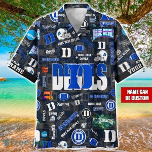 Duke Blue Devils Logo Hawaiian Shirt For Fans Trending Beach Shirt Custom Name