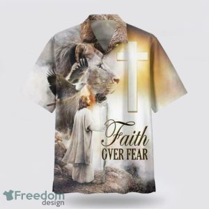 Faith Over Fear Jesus Lion Hawaiin Shirt Smmer Beach Gift