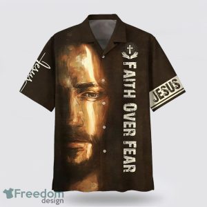 Faith Over Fear Jesus Portrait 3D Printing Summer Beach Shirt Hawaiian Shirts