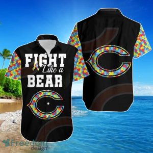 Fight Like A Chicago Bears Autism Support Hawaiian Shirt For Men Women