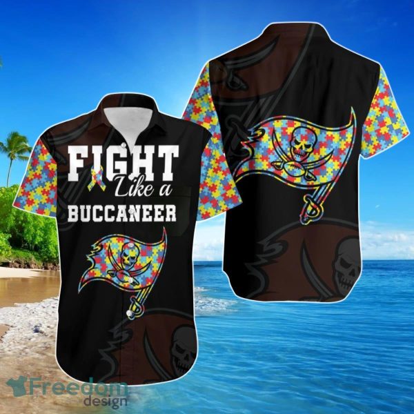 Fight Like A Tampa Bay Buccaneers Autism Support Hawaiian Shirt For Men Women