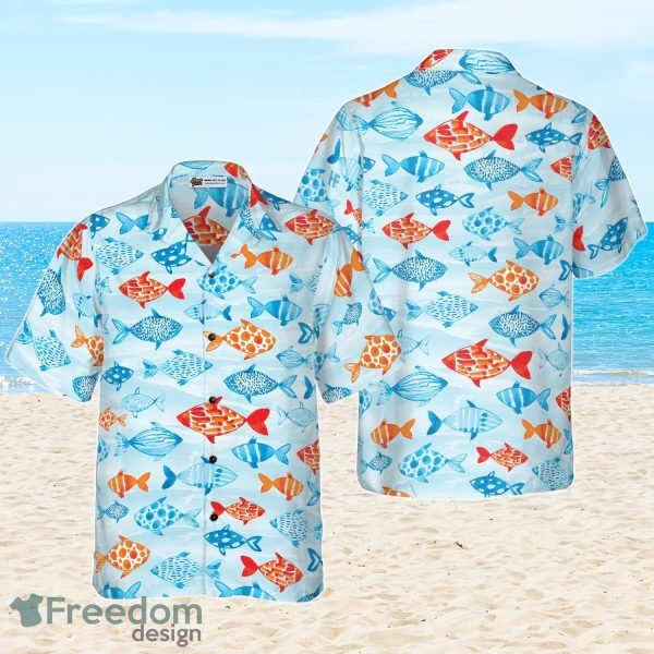 Fish Water Color Pattern V4 Hawaiian Shirt Impressive Gift For Men And Women