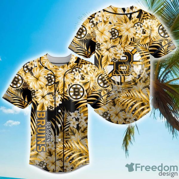 Floral NHL Boston Bruins Hawaiian Design Baseball Jersey For Men And Women