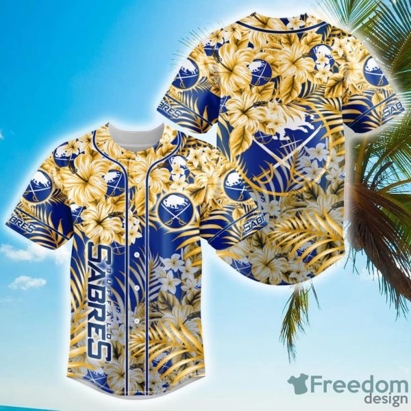 Floral NHL Buffalo Sabres Hawaiian Design Baseball Jersey For Men And Women