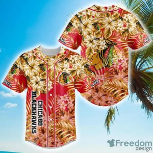 Floral NHL Chicago Blackhawks Hawaiian Design Baseball Jersey For Men And Women