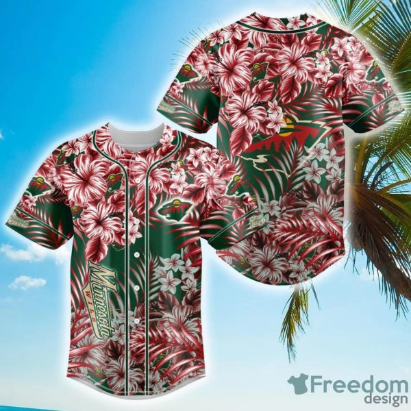 Floral NHL Minnesota Wild Hawaiian Design Baseball Jersey For Men And Women