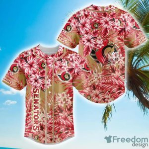 Floral NHL Ottawa Senators Hawaiian Design Baseball Jersey For Men And Women