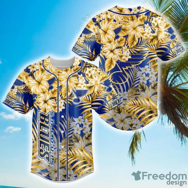 Floral NHL St. Louis Blues Hawaiian Design Baseball Jersey For Men And Women