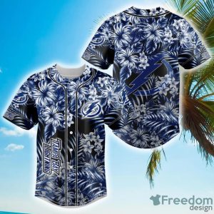 Floral NHL Tampa Bay Lightning Hawaiian Design Baseball Jersey For Men And Women