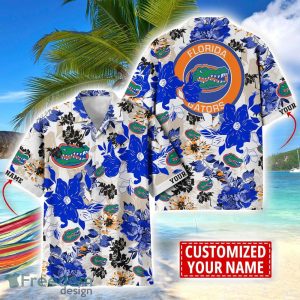 Florida Gators Aloha 3D Hawaiian Shirt Flower Sport Team Beach Shirt Custom Name